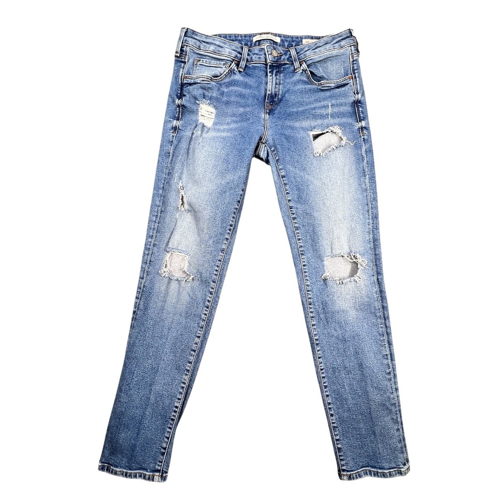 Mavi Blue ADA Boyfriend Distressed Ripped Jeans Womens Size 29